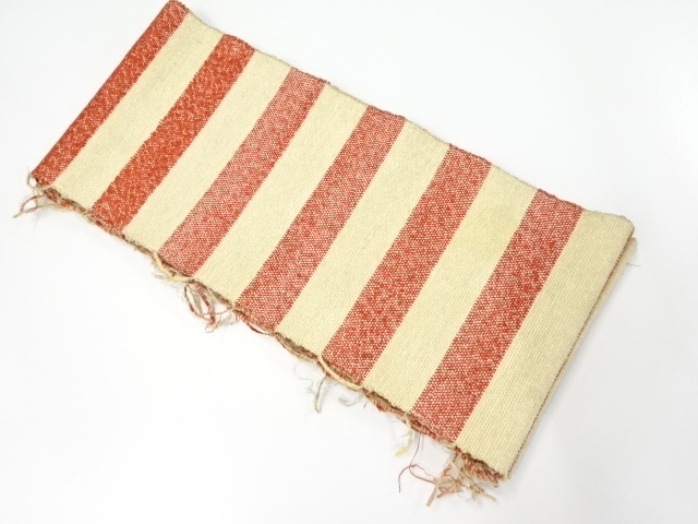 JAPANESE KIMONO / ANTIQUE HANHABA OBI / COTTON / SAKI ORI